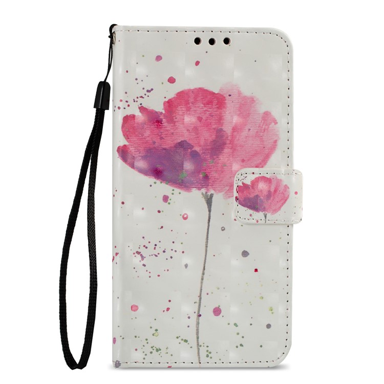 Leather Magnetic Case for Samsung Galaxy J2 Pro 2018 - Pink Flower-3