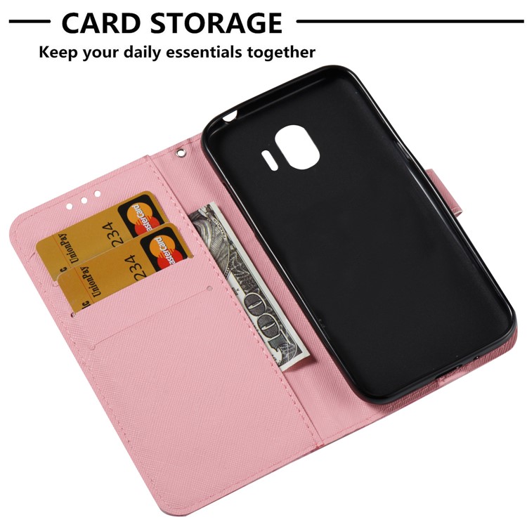 Leather Magnetic Case for Samsung Galaxy J2 Pro 2018 - Pink Flower-7