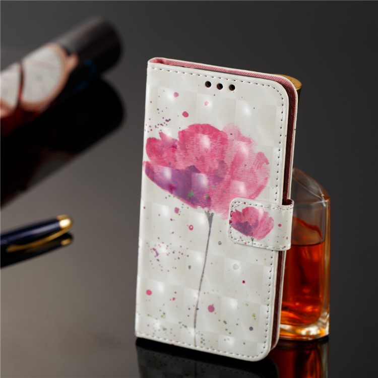 Leather Magnetic Case for Samsung Galaxy J2 Pro 2018 - Pink Flower-8