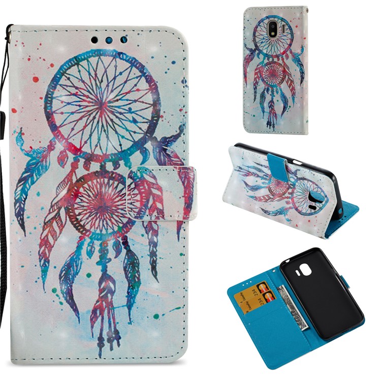 Leather Magnetic Phone Card Holders Casing for Samsung Galaxy J2 Pro 2018 - Dream Catcher-1
