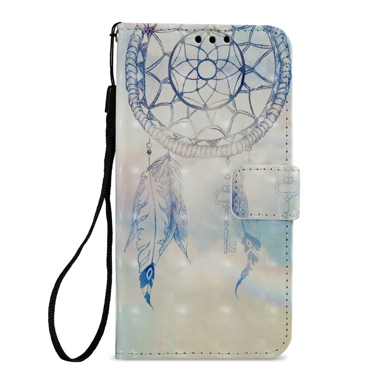 For Samsung Galaxy J2 Pro 2018 Leather Magnetic Stand Cover Case - Dream Catcher and Feather-3