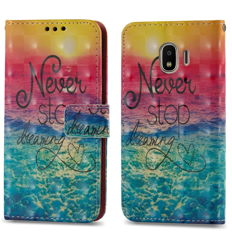 For Samsung Galaxy J2 Pro 2018 Leather Phone Accessory Case - Never Stop Dreaming-4