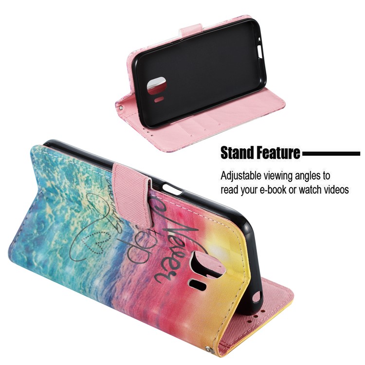 For Samsung Galaxy J2 Pro 2018 Leather Phone Accessory Case - Never Stop Dreaming-5