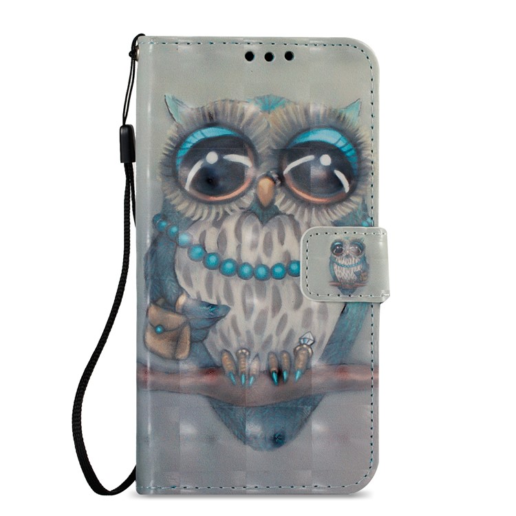 Leather Magnetic Wallet Card Holders Phone Cover Shell for Samsung Galaxy J2 Pro 2018 - Owl-3