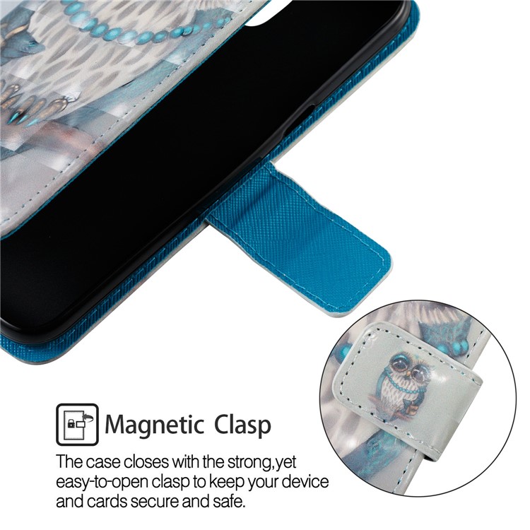 Leather Magnetic Wallet Card Holders Phone Cover Shell for Samsung Galaxy J2 Pro 2018 - Owl-6