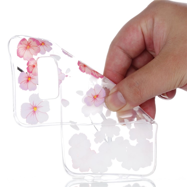 Rubberized Embossed Soft TPU Shell for Samsung Galaxy S8 G950 - Pink Flower-5