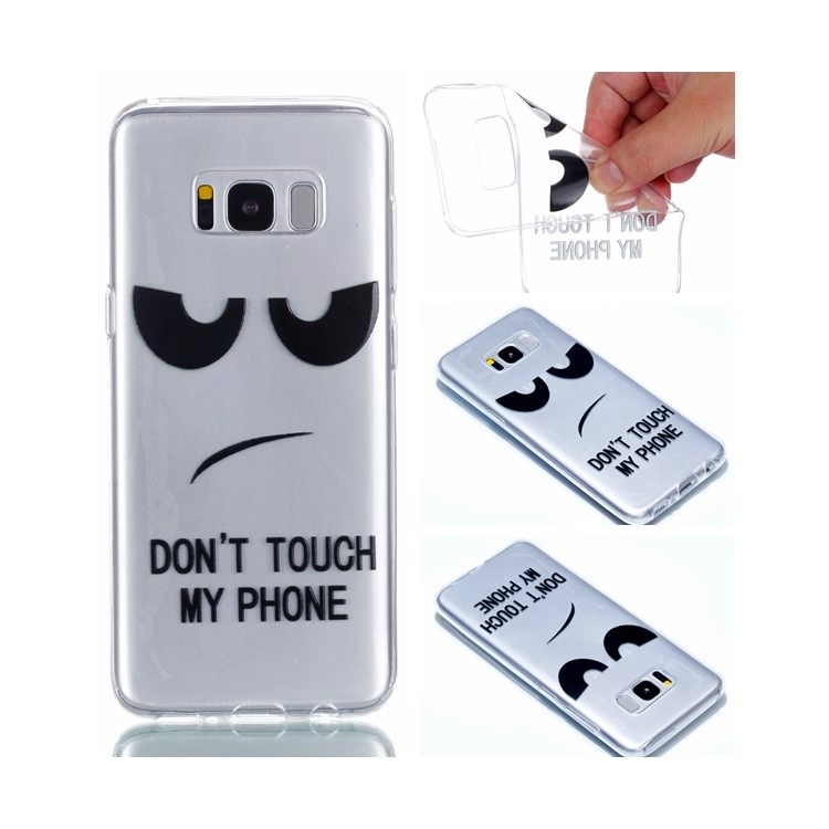 Rubberized Embossed Soft TPU Cellphone Case for Samsung Galaxy S8 G950 - Don't Touch My Phone-1