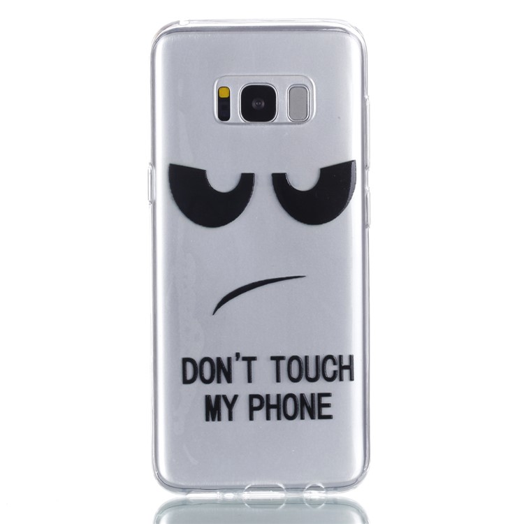 Rubberized Embossed Soft TPU Cellphone Case for Samsung Galaxy S8 G950 - Don't Touch My Phone-2