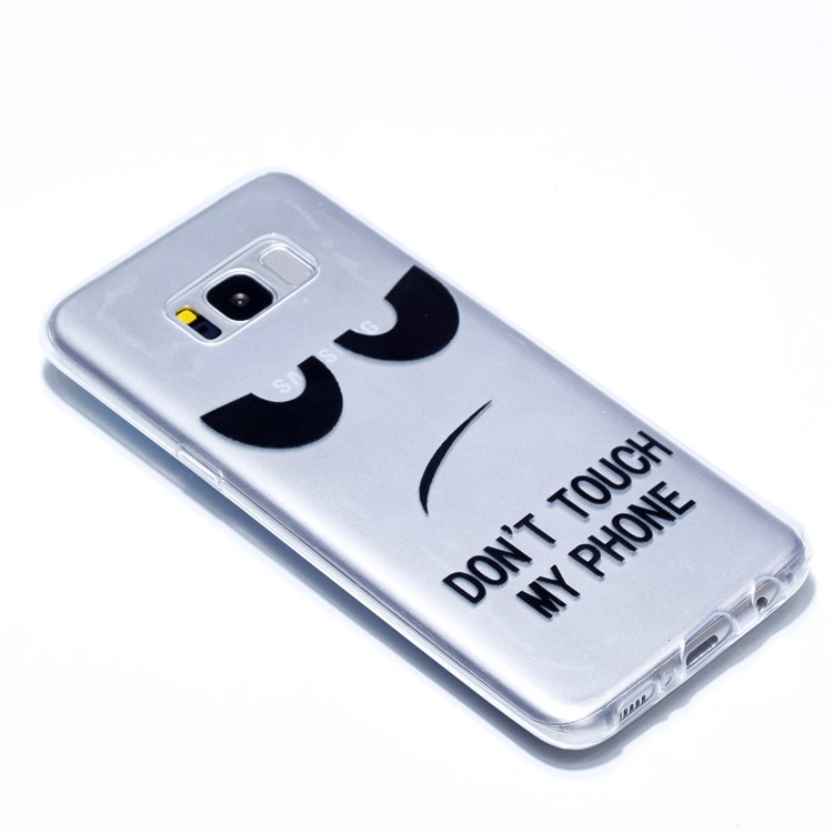 Rubberized Embossed Soft TPU Cellphone Case for Samsung Galaxy S8 G950 - Don't Touch My Phone-3