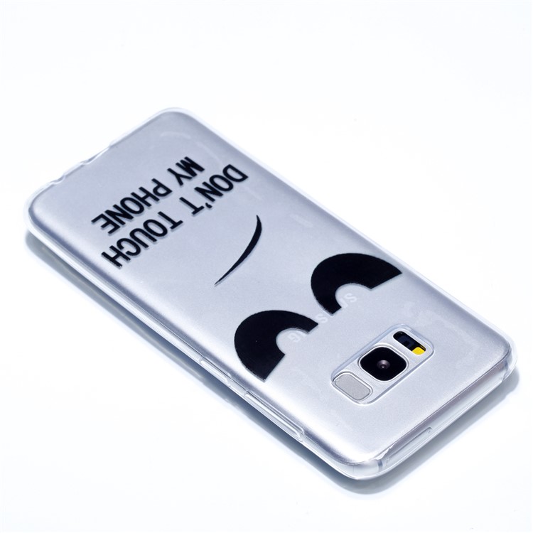 Rubberized Embossed Soft TPU Cellphone Case for Samsung Galaxy S8 G950 - Don't Touch My Phone-4