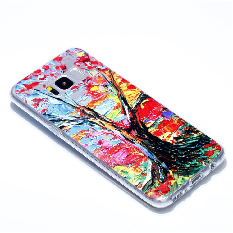 Embossment Patterned TPU Soft Back Case for Samsung Galaxy S8+ SM-G955 - Oil Painting-3