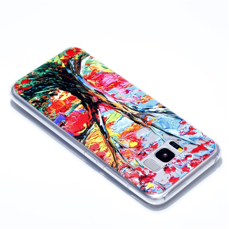 Embossment Patterned TPU Soft Back Case for Samsung Galaxy S8+ SM-G955 - Oil Painting-4