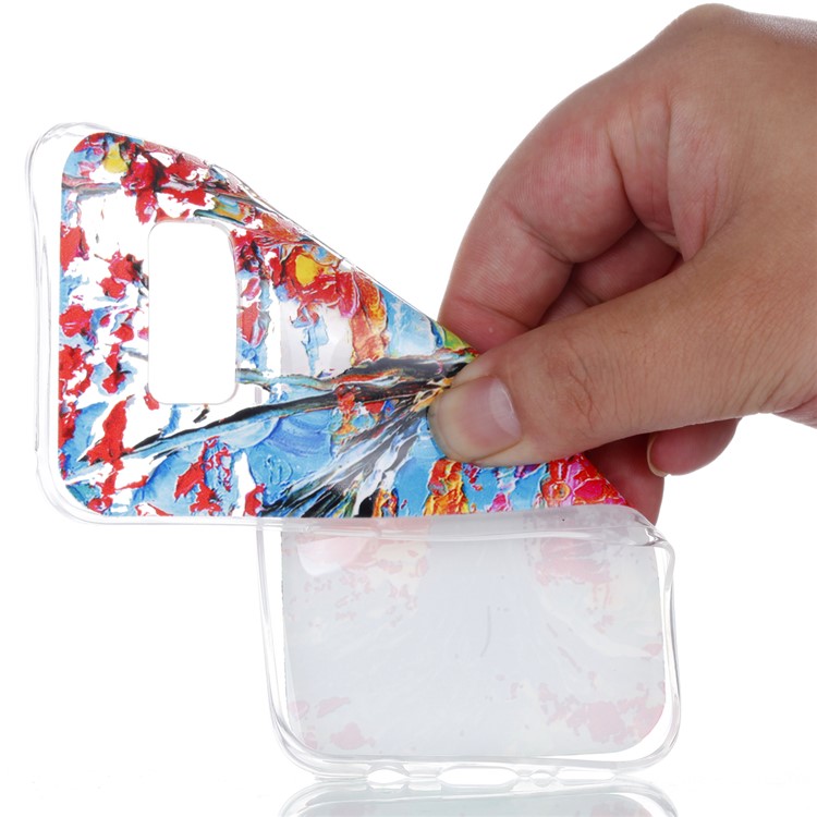 Embossment Patterned TPU Soft Back Case for Samsung Galaxy S8+ SM-G955 - Oil Painting-5