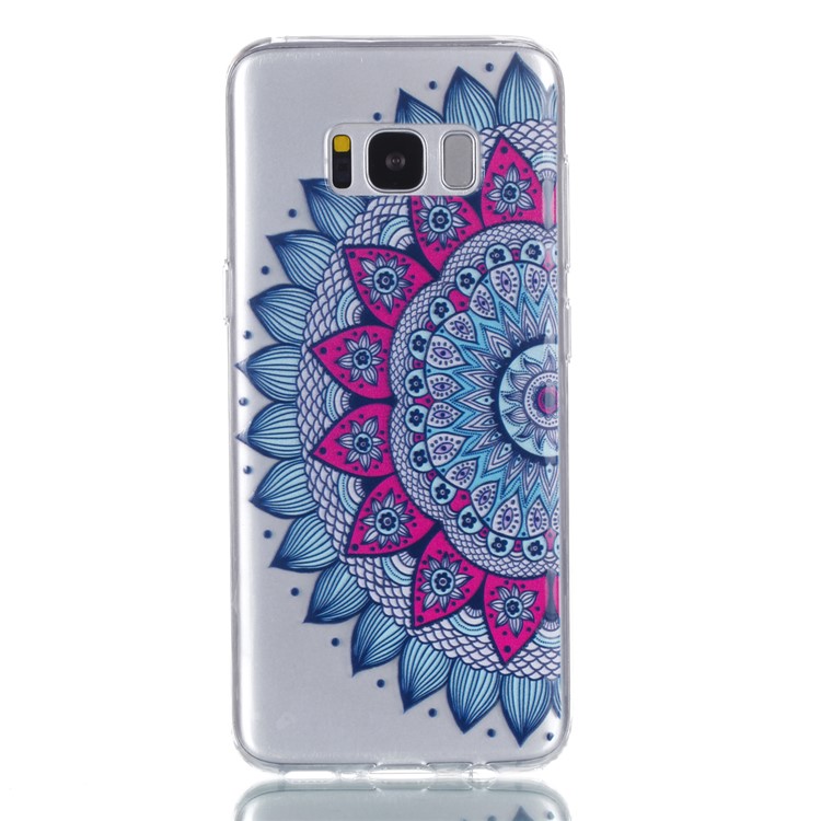 Embossment Patterned TPU Soft Back Shell for Samsung Galaxy S8 Plus SM-G955 - Half Flower-2