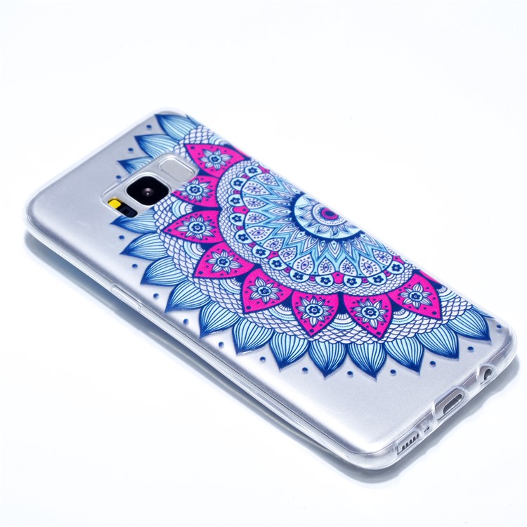Embossment Patterned TPU Soft Back Shell for Samsung Galaxy S8 Plus SM-G955 - Half Flower-3
