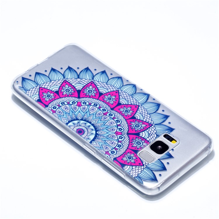 Embossment Patterned TPU Soft Back Shell for Samsung Galaxy S8 Plus SM-G955 - Half Flower-4