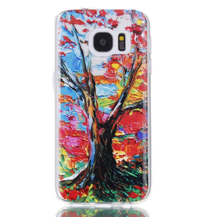 Embossment Patterned TPU Soft Back Case for Samsung Galaxy S7 SM-G930 - Oil Painting-2
