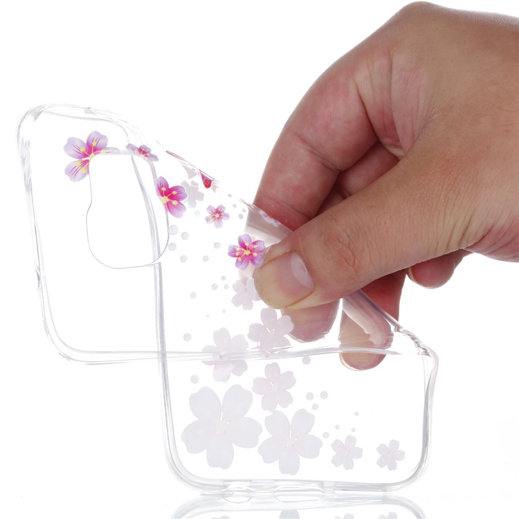 Embossment Patterned TPU Soft Mobile Phone Case for Samsung Galaxy S7 SM-G930 - Pink Flowers and Butterfly-5
