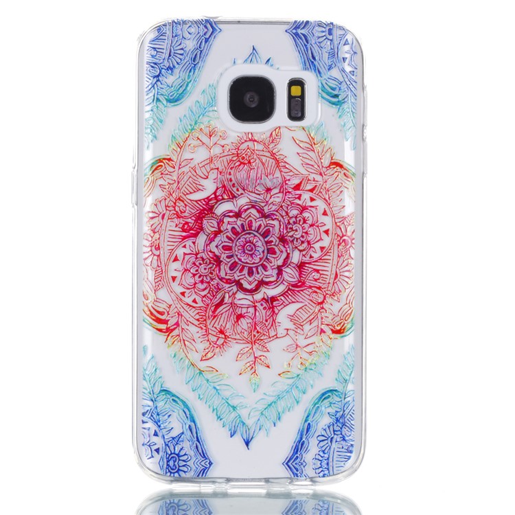 Embossment Patterned TPU Soft Cell Phone Case for Samsung Galaxy S7 SM-G930 - Mandala-2