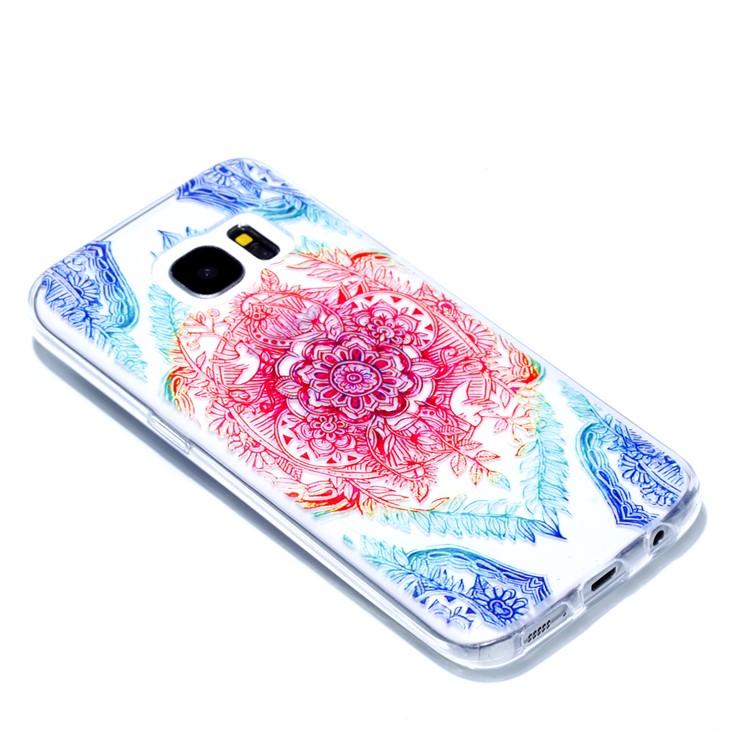 Embossment Patterned TPU Soft Cell Phone Case for Samsung Galaxy S7 SM-G930 - Mandala-3
