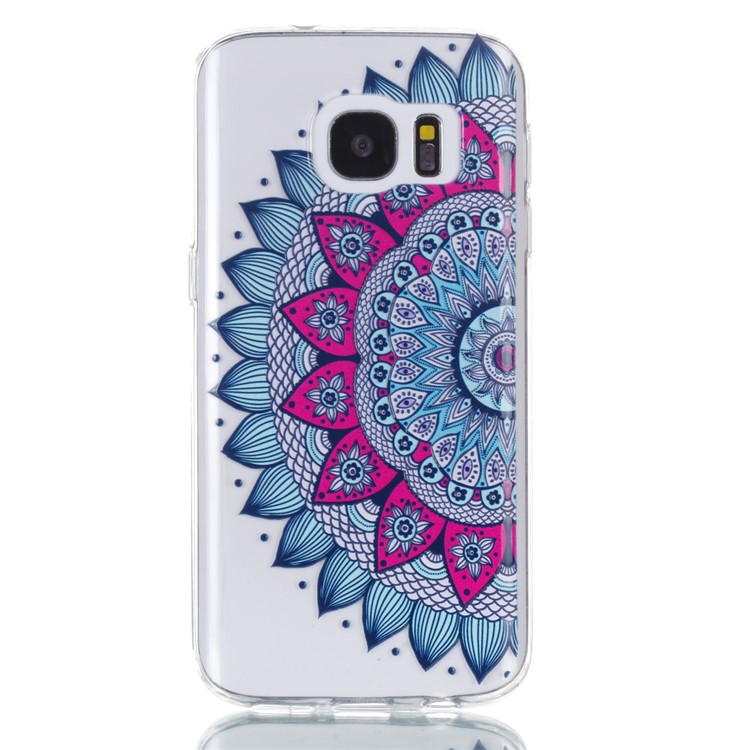 Embossment Patterned TPU Soft Cell Phone Cover for Samsung Galaxy S7 SM-G930 - Half Flower-2