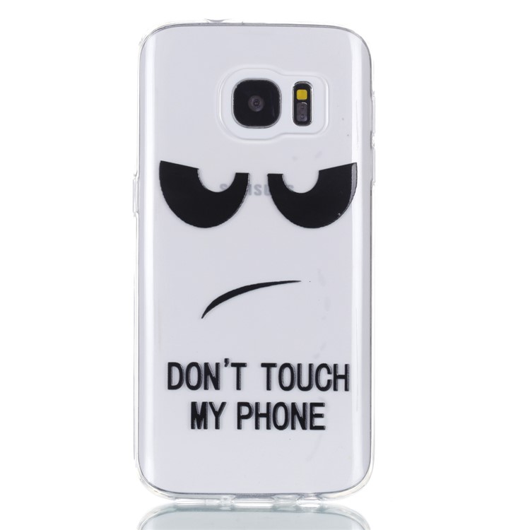 Embossment Patterned TPU Soft Case for Samsung Galaxy S7 SM-G930 - Don't Touch My Phone-2