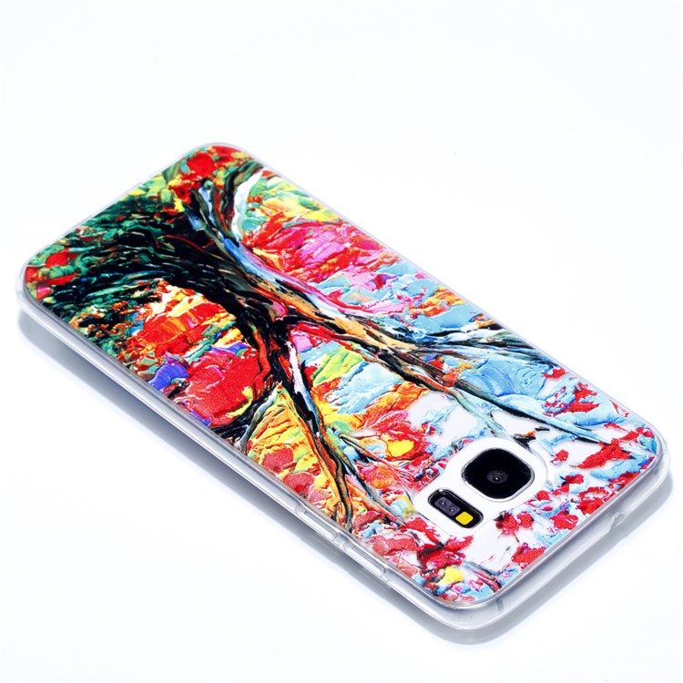 Embossment Patterned TPU Soft Back Case for Samsung Galaxy S7 edge SM-G935 - Oil Painting-4