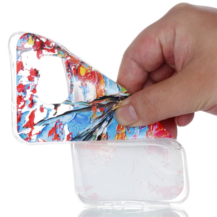 Embossment Patterned TPU Soft Back Case for Samsung Galaxy S7 edge SM-G935 - Oil Painting-5