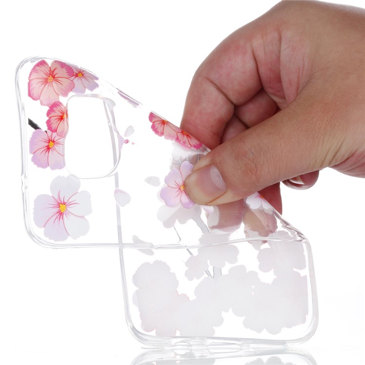Embossment Patterned TPU Soft Back Casing for Samsung Galaxy S7 edge SM-G935 - Falling Flower-5