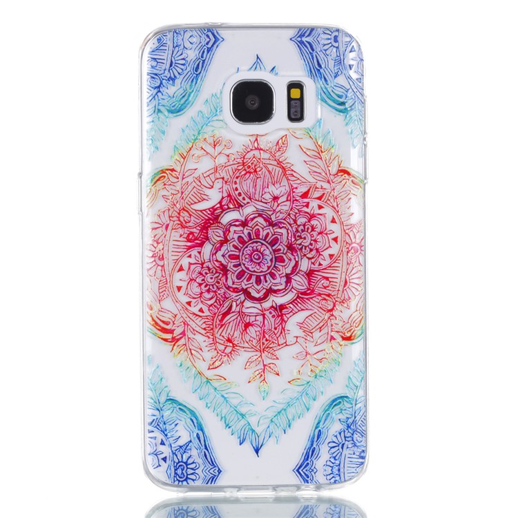 Embossment Patterned TPU Soft Cell Phone Cover for Samsung Galaxy S7 edge SM-G935 - Mandala-2