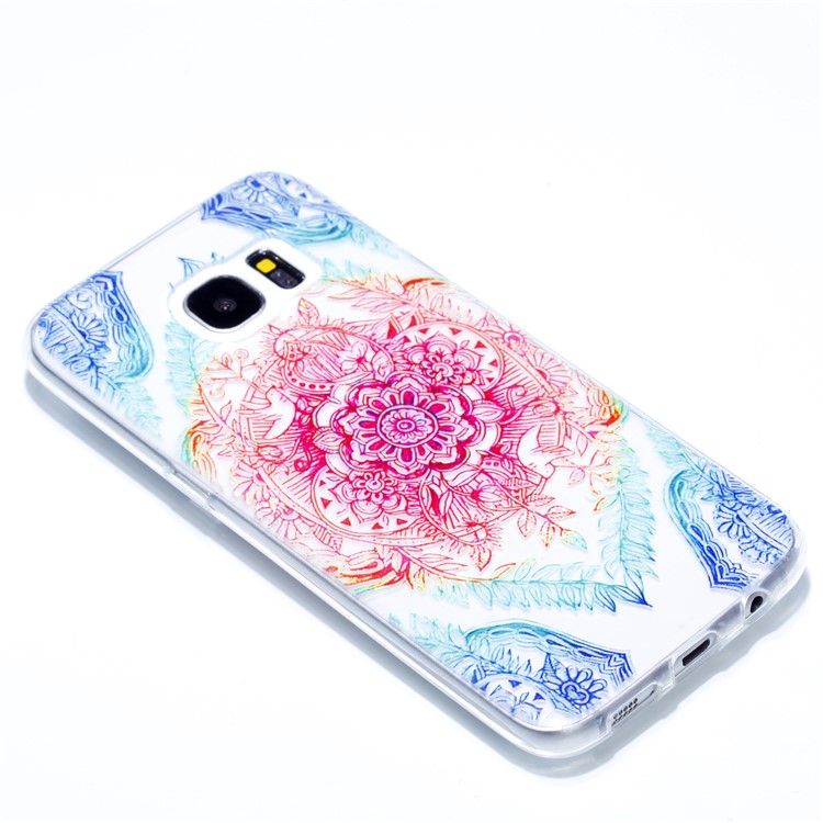 Embossment Patterned TPU Soft Cell Phone Cover for Samsung Galaxy S7 edge SM-G935 - Mandala-3