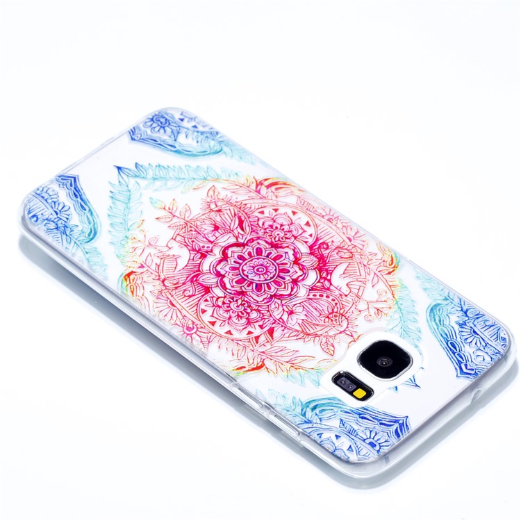 Embossment Patterned TPU Soft Cell Phone Cover for Samsung Galaxy S7 edge SM-G935 - Mandala-4