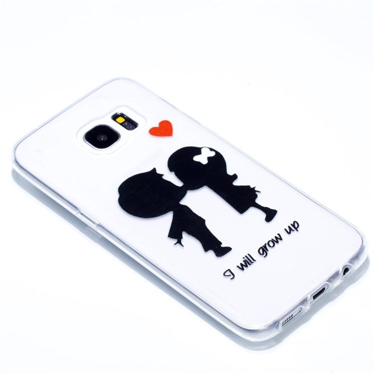 Embossment Patterned TPU Soft Protective Case for Samsung Galaxy S7 edge SM-G935 - I Will Grow Up-3
