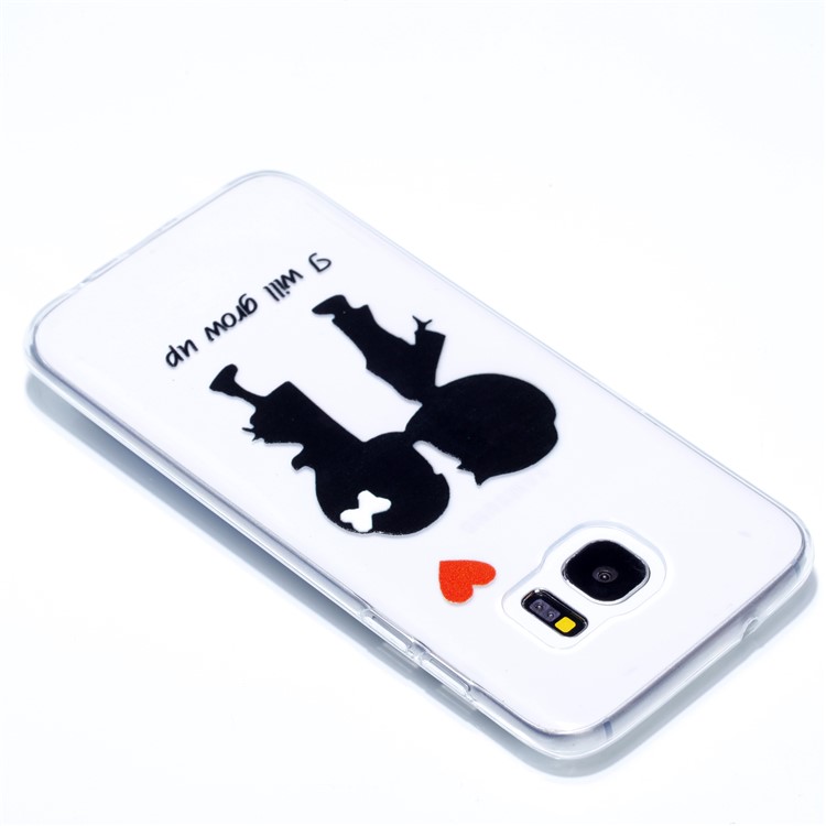 Embossment Patterned TPU Soft Protective Case for Samsung Galaxy S7 edge SM-G935 - I Will Grow Up-4
