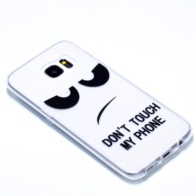 Embossment Patterned TPU Soft Case for Samsung Galaxy S7 edge SM-G935 - Don't Touch My Phone-3