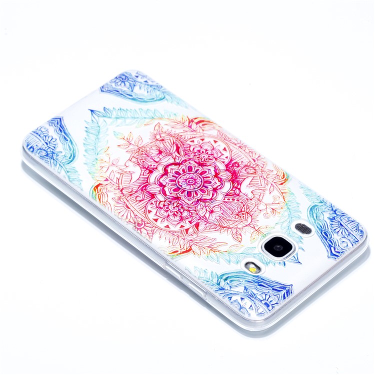 Rubberized Embossed TPU Mobile Cover for Samsung Galaxy J7 (2016) SM-J710 - Colorful Flower-4