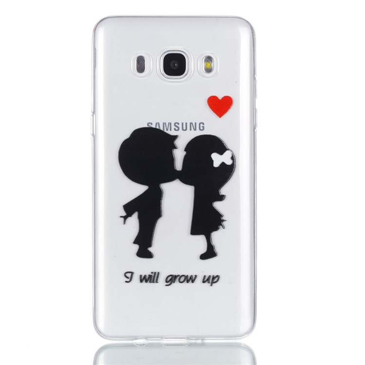 Rubberized Embossed TPU Phone Shell for Samsung Galaxy J7 (2016) SM-J710 - Kissing Lovers-2