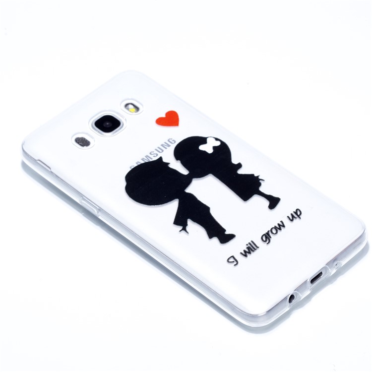 Rubberized Embossed TPU Phone Shell for Samsung Galaxy J7 (2016) SM-J710 - Kissing Lovers-3