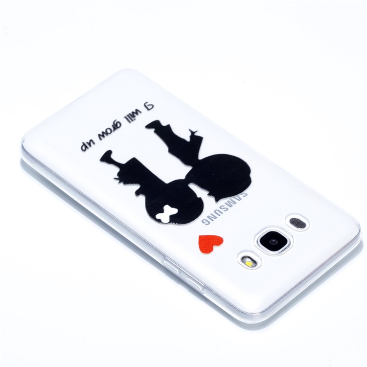 Rubberized Embossed TPU Phone Shell for Samsung Galaxy J7 (2016) SM-J710 - Kissing Lovers-4