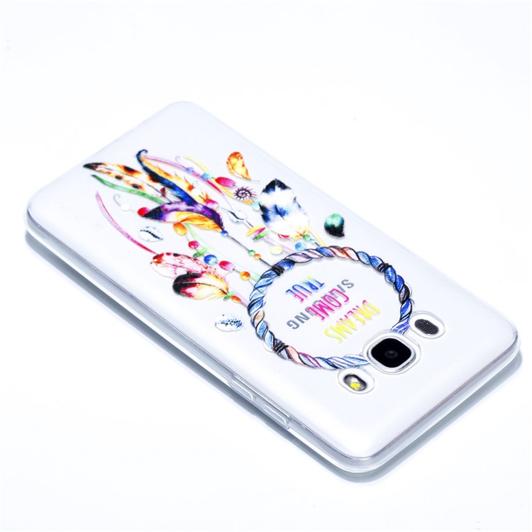Rubberized Embossed TPU Mobile Casing for Samsung Galaxy J7 (2016) SM-J710 - Dream Catcher-4