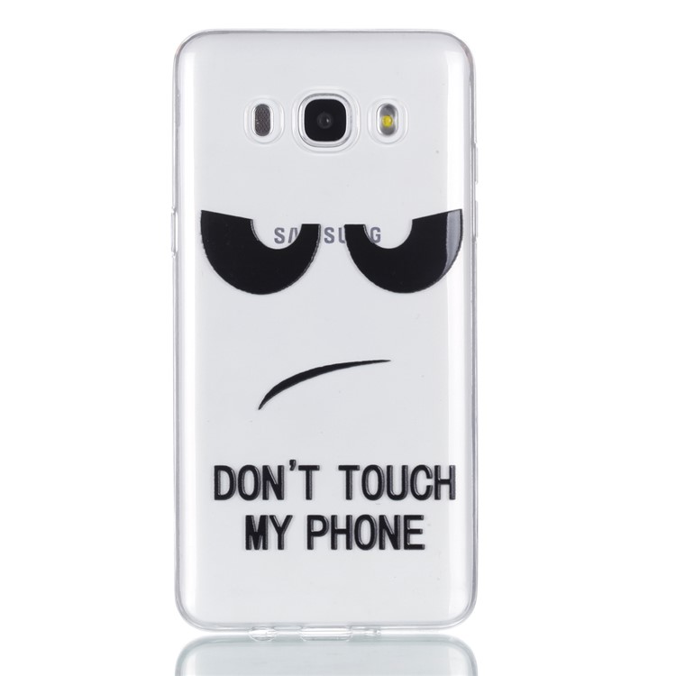 Rubberized Embossed TPU Cell Phone Case for Samsung Galaxy J7 (2016) SM-J710 - Do Not Touch My Phone-2