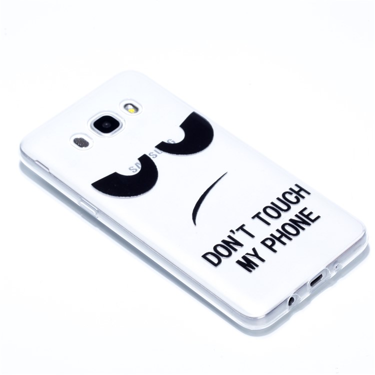 Rubberized Embossed TPU Cell Phone Case for Samsung Galaxy J7 (2016) SM-J710 - Do Not Touch My Phone-3