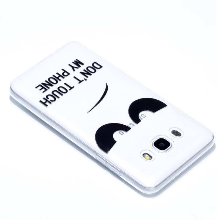Rubberized Embossed TPU Cell Phone Case for Samsung Galaxy J7 (2016) SM-J710 - Do Not Touch My Phone-4