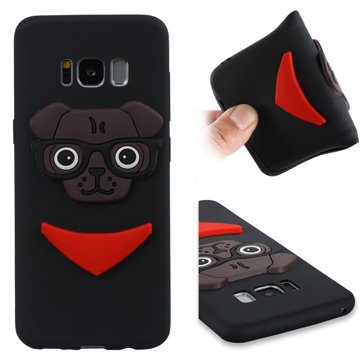 Lovely 3D Dog Pattern TPU Mobile Phone Casing for Samsung Galaxy S8 SM-G950 - Black-1