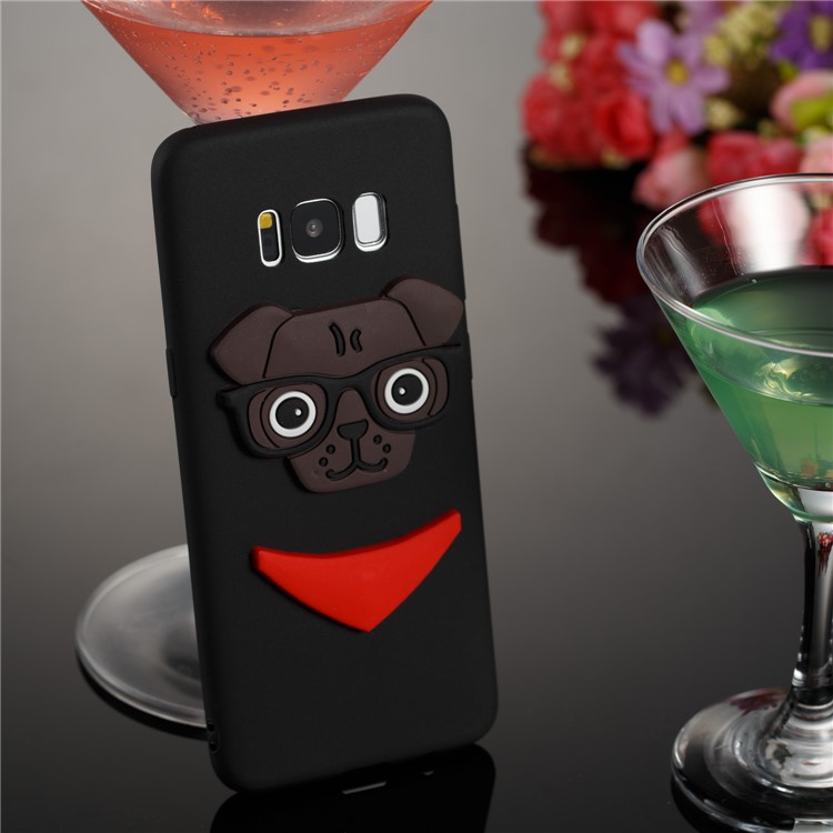 Lovely 3D Dog Pattern TPU Mobile Phone Casing for Samsung Galaxy S8 SM-G950 - Black-2