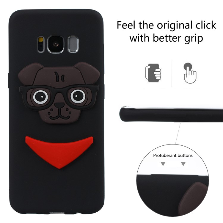 Lovely 3D Dog Pattern TPU Mobile Phone Casing for Samsung Galaxy S8 SM-G950 - Black-4