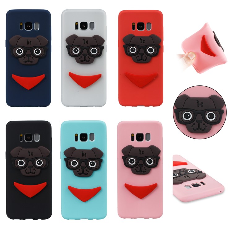 Lovely 3D Dog Pattern TPU Mobile Phone Casing for Samsung Galaxy S8 SM-G950 - Black-7