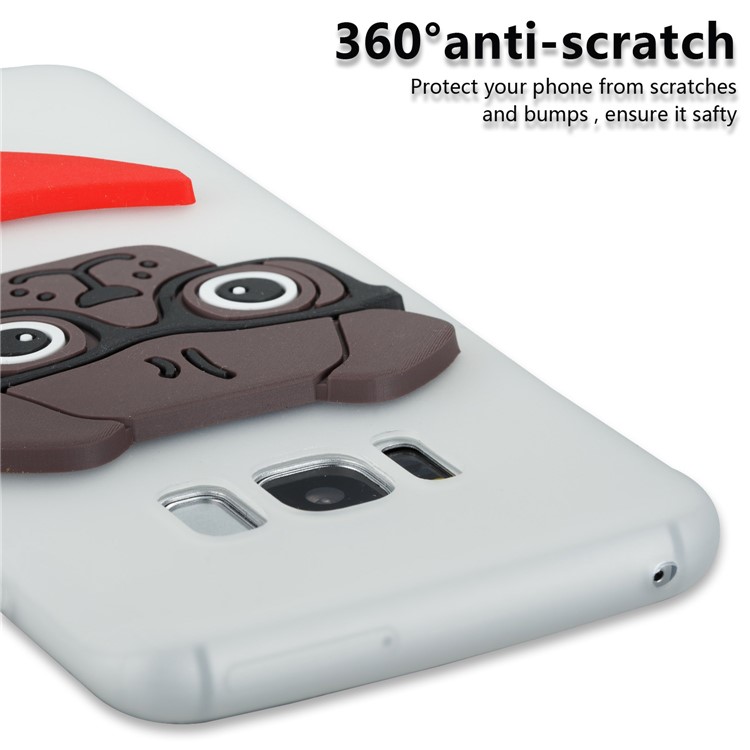 Lovely 3D Dog Pattern TPU Cell Phone Cover for Samsung Galaxy S8 SM-G950 - White-2
