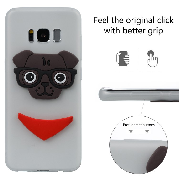 Lovely 3D Dog Pattern TPU Cell Phone Cover for Samsung Galaxy S8 SM-G950 - White-3
