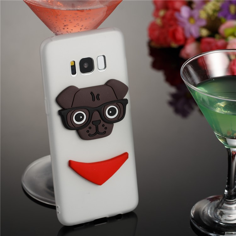 Lovely 3D Dog Pattern TPU Cell Phone Cover for Samsung Galaxy S8 SM-G950 - White-4